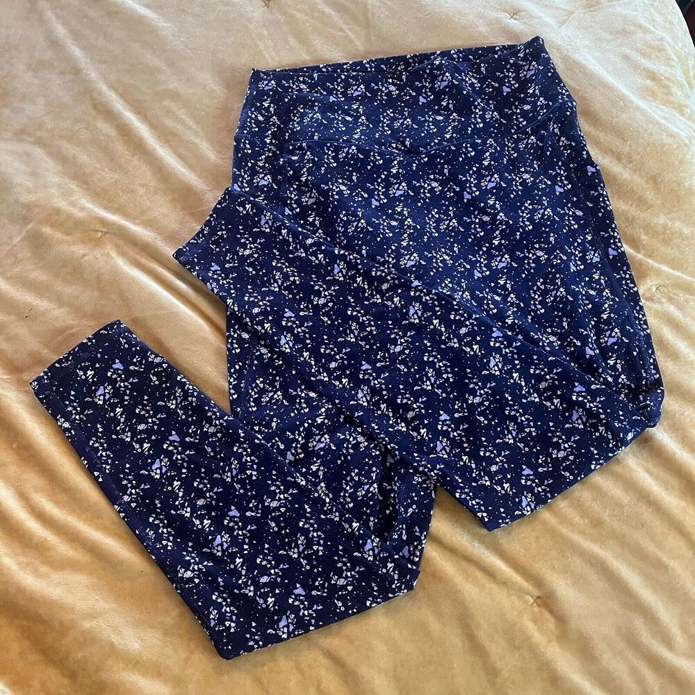 Buff bunny HR tights women's Blue White size XL In EUC Buffbunny Printed